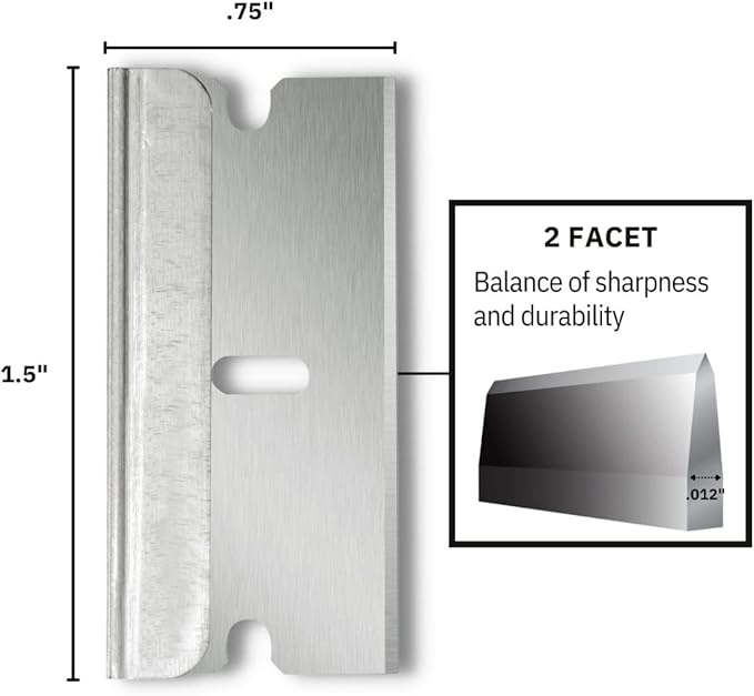 American Line Single Edge Razor Blades - 100-Pack - 0.012" Heavy Duty High Carbon Steel for Extra Durability and Long Life - 66-0448
