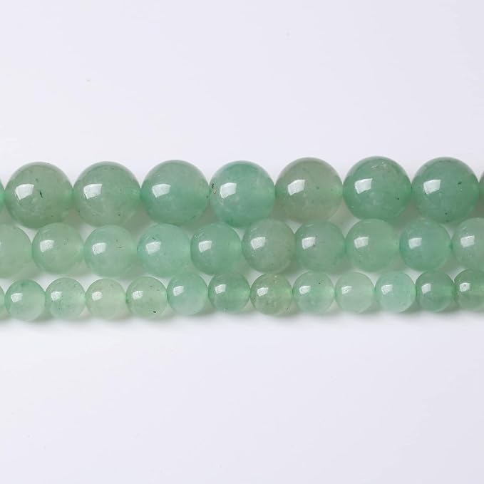 90PCS 4MM Green Aventurine Natural Gemstone Round Stone Beads for Jewelry Making DIY Energy Stone Healing Power Bracelet 15"