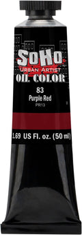 Soho Urban Artist Oil Paint - Purple Red, 50 ml Tube - Best Valued Oil Colors for Painting, Excellent Pigment Load