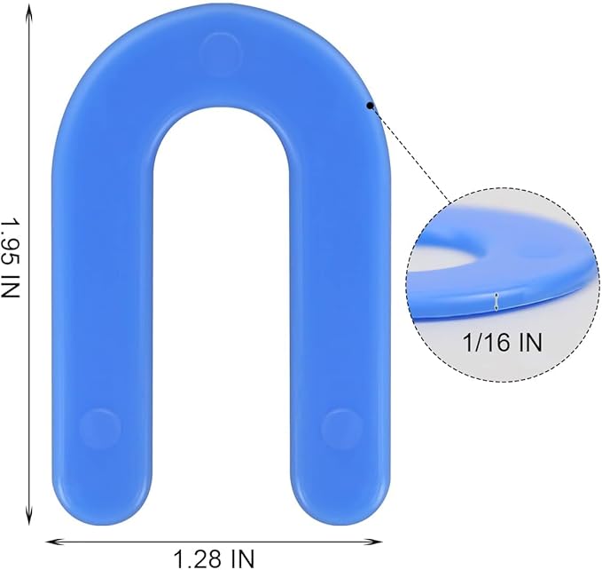 DGSL Tile Leveling System Tile Spacers 1/16 Inch, 500 pieces Horseshoe Shim U Shape Plastic Tile Leveling Clips for Various Types of Tile Leveling (Blue)