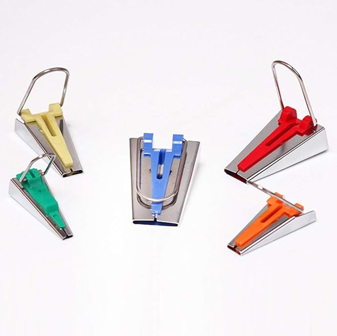 YICBOR Fabric Bias Tape Maker Tool, 5in1, Sewing Quilting, 6mm 9mm 12mm 18mm 25mm, Multicolour, Tape Maker Tool Set