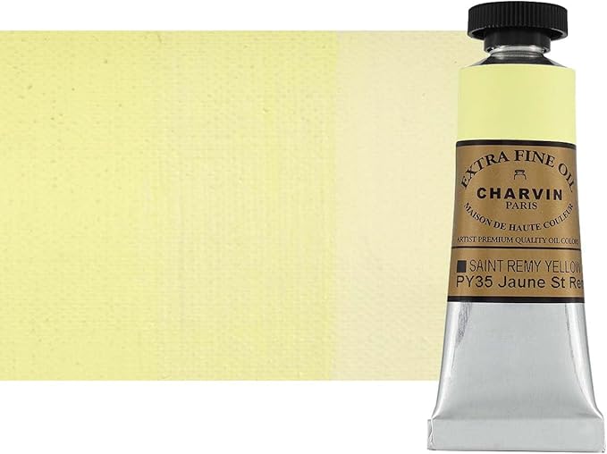Charvin Extra Fine Oil Paint, Saint Remy Yellow 20 mL - Triple-Milled, Rich Texture, Poppy Oil-Based, Light-Fast, Handmade, Archival Quality