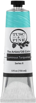 Tusc & Pine Artist Oil Paint - Luminous Turquoise, 150 ml, Non-Yellowing, Rich & Creamy Consistency, Maximum Pigment Load, Small Batch Milled Oil Paints Made in the USA for Professional Artists