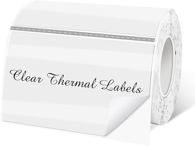 2" x 3" Transparent Thermal Label Stickers,Waterproof Thermal Printer Sticker Labels for Gift Wrapping, Self-Adhesive Name Price Tag DIY Custom Logo Design (280 pcs,Clear)