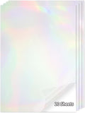 20 Sheets Holographic Sticker Paper,8.5x11 Inch Clear Printable Vinyl Sticker Papers,Self-Adhesive Waterproof for Inkjet/Laser Printer（Clear Laser）