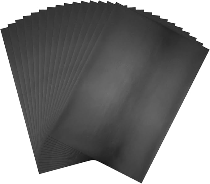 Briartw 20x29cm Hot Foil Paper 50 Sheets Pack Toner Reactive Foil Hot Stamping Foil Paper by Laser Printer and Laminator for Scrapbooking Craft Cardmaking DIY Album (Black, 50 Sheets)