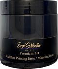 3D Sculpture Painting Paste|Texture Paste|Decorative Plaster|Ready to Use|Unique Colors|Ideal for Artwork|Stencil|Flowers|Texture|Art Relief| 6 oz (Metallic Black)