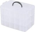 30 Grids Clear Plastic Organizer Box with Dividers, 3 Tier Stackable Compartment Storage Container for Crafts, Art DIY, Jewelry
