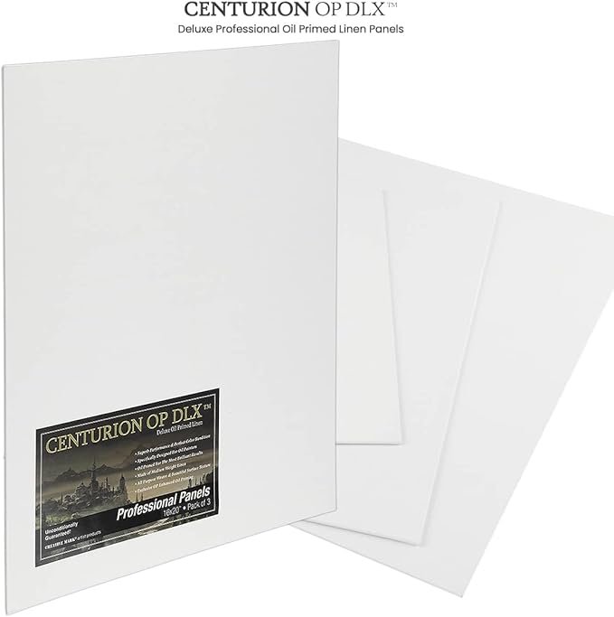 Centurion Deluxe Professional Oil Primed Linen Canvas Panels - 10x10-3 Pack of Linen Canvases for Painting, Artwork and More