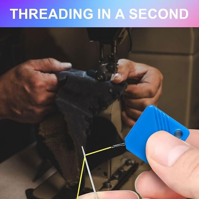 Automatic Needle Threaders for Hand Sewing, 2025 Upgrade Embroidery Floss, Sewing Machine Needle Threader, Sewing Supplies Tool, Fits All Needle Sizes (10, Yellow)