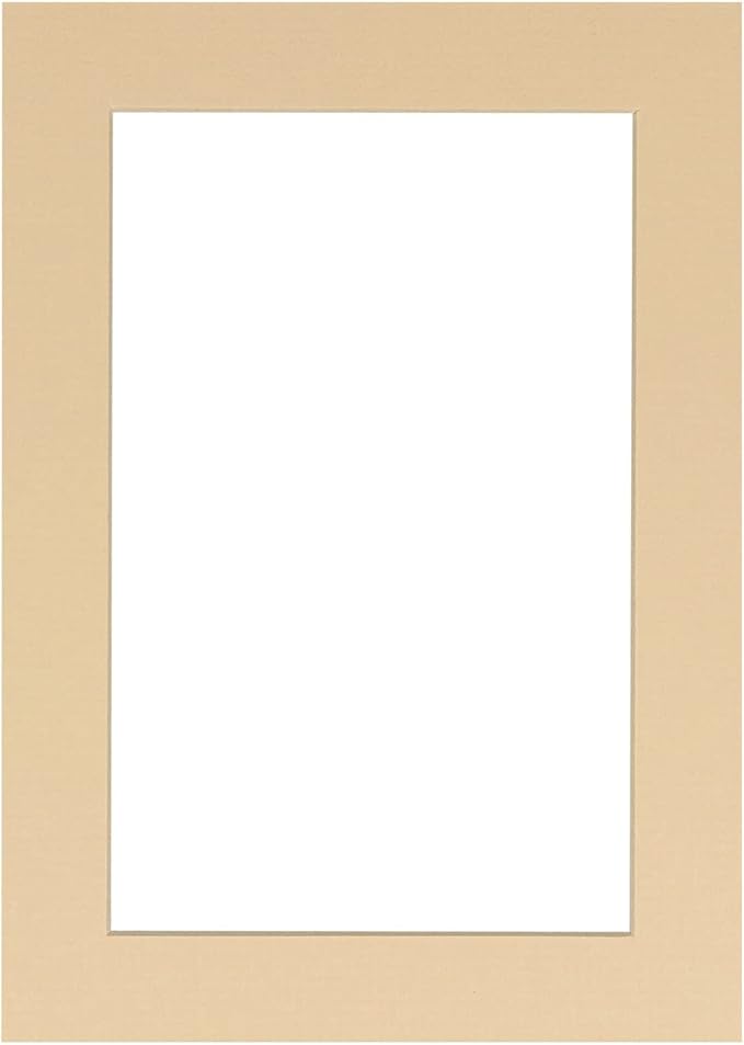 11x14 Mat Bevel Cut for 8.5x11 Photos - Acid Free Beige Precut Matboard - For Pictures, Photos, Framing - 4-ply Thickness