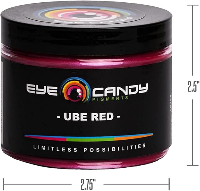 Eye Candy Pigments Premium Red Mica Powder - Ube Red (50gr) - for Epoxy, Resin, Soap, Paint, Woodworking, Acrylic Pouring, Bath Bombs, Fishing Lures - DIY Arts and Crafts Additive
