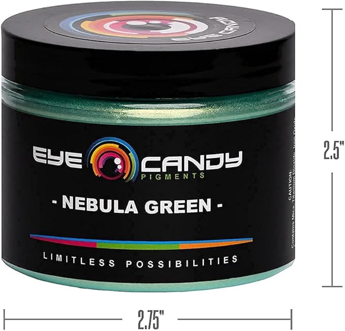 Eye Candy Premium Green Mica Powder Pigments | Multipurpose DIY Arts and Crafts Additive | Acrylic, Woodworking, Bath Bombs, Resin, Epoxy, Soap, Fishing Lures (Nebula Green)