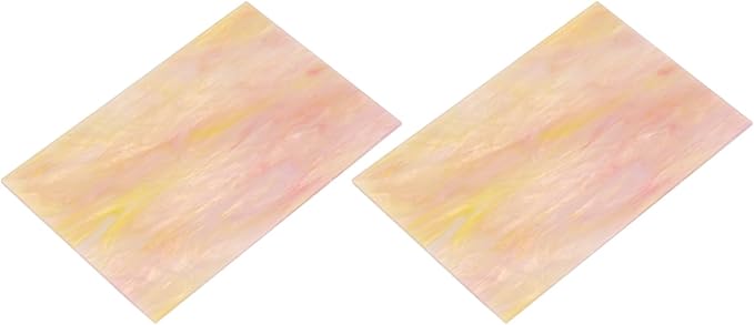 MECCANIXITY 2 Pcs Stained Glass Sheet Mosaic Tile 7.9 Inch x 5.9 Inch Pink Stained Glass Sheets for Crafts DIY Art Project