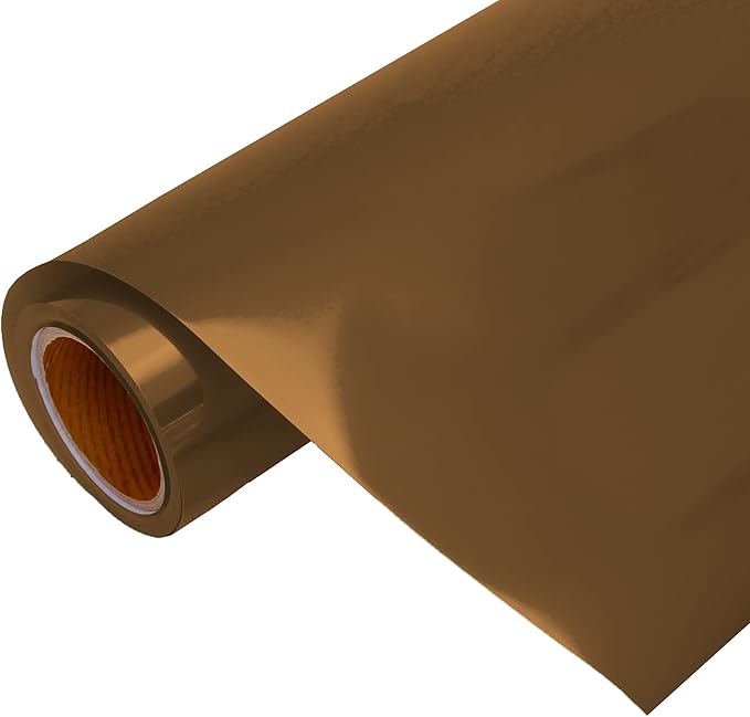 Threadart Metallic Foil Brown Heat Transfer Vinyl Film | Custom Cut Roll 20" Wide by The Yard | Compatible with Venture Explore and Maker, Silhouette Cameo, & Large Format Cutters