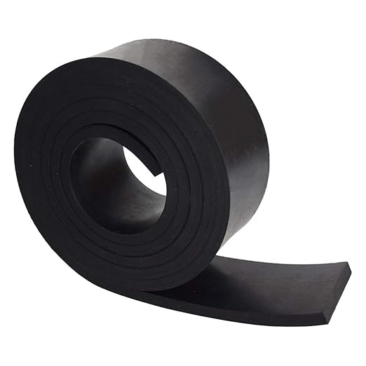 DOBTIM Neoprene Rubber Strips 1/4 (.250)" Thick X 2" Wide X 5' Long, Solid Rubber Rolls Use for Gaskets DIY Material, Supports, Leveling, Sealing, Bumpers, Protection, Abrasion, Flooring, Black
