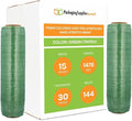 PSBM Green Stretch Wrap, 15 Inch x 1476 Feet, 144 Pack, Tinted Pre-Stretched Shrink Wrap Film for Moving, Packaging, Pallet Wrapping