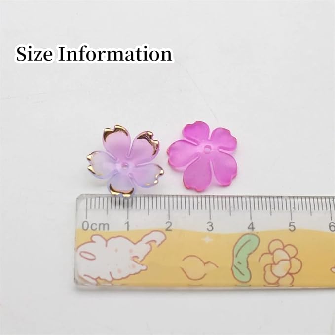 100pcs Acrylic Flower Beads, 19mm Cherry Blossom Plastic Gradient Flower Spacer Beads for DIY Crafts Bracelet Necklace Earrings Jewelry Making(Light Pink)