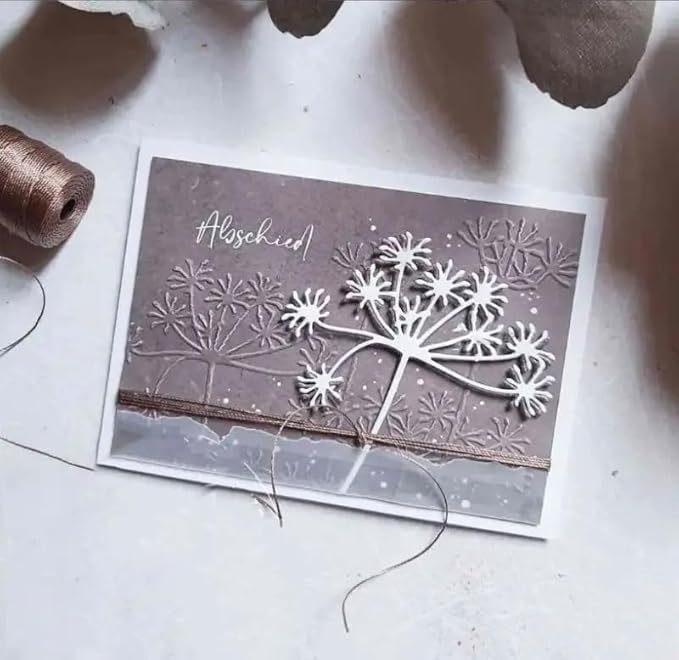 Lapoo 3D Backgrounds Frame Metal Cutting Die for Scrapbooking, New Cutting Dies DIY Album Card Making Decor Paper Craft Metal Die Cuts Party Wedding Decorations (Blowball 4.1 x 3.5 in)