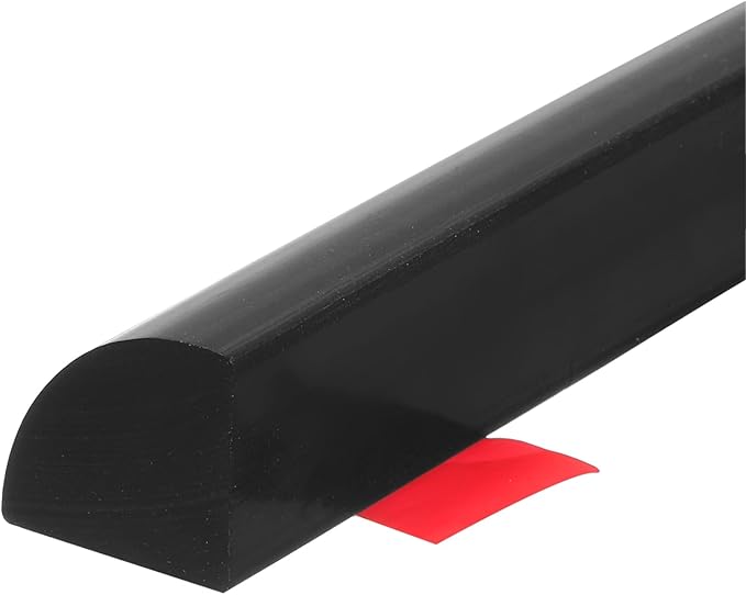 uxcell Flexible Molding Trim, 20 Inch Flexible Quarter Round Molding Silicone Peel and Stick Trim Self Adhesive Shower Water Barrier for Corner Decor Bathroom Kitchen, Black