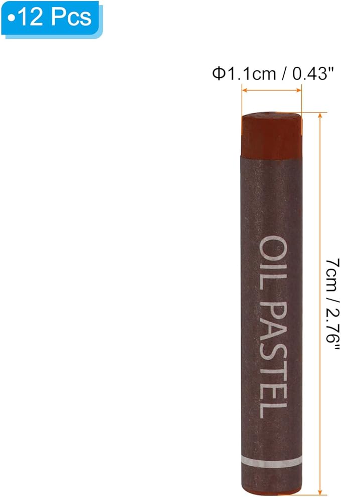 PATIKIL Brown Oil Pastels, 12Pcs Soft Oil Crayons Creamy Pastels Stick Art Supplies for Art Painting Drawing Blending Graffiti for Artists Beginners