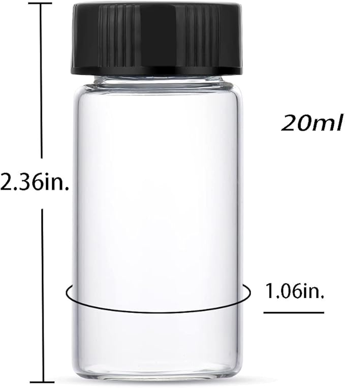20ml Clear Small Glass Vials 30pcs with Screw Caps(30pcs)