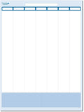 Sky Blue 7-Column Task, Goals & Objective Wall Vertical Organizer 48" x 32". Complete with Marker