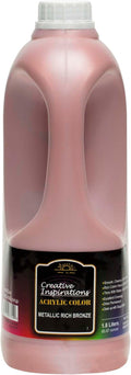 Creative Inspirations Acrylic Paint - Metallic Rich Bronze - 1.8 Liter - Smooth & Creamy Consistency, Vibrant Pigmentation, Great Coverage for Artists - Clean Up with Soap & Water