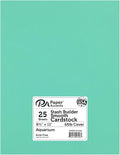 PA Paper Accents Stash Builder Cardstock 8.5" x 11" Aquarium, 65lb colored cardstock paper for card making, scrapbooking, printing, quilling and crafts, 25 piece pack