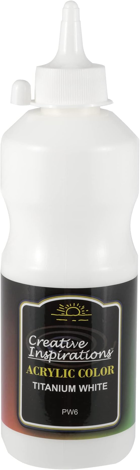 Creative Inspirations Acrylic Paint - Titanium White - 500 mL Bottle - Smooth & Creamy Consistency, Vibrant Pigmentation, Great Coverage for Artists - Clean Up with Soap & Water
