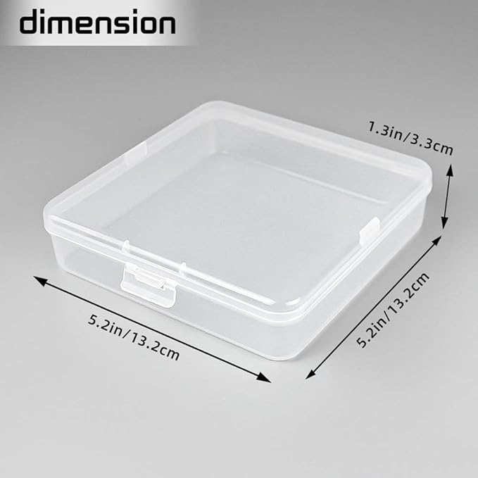 DUOFIRE Small Plastic Box Organizer Box small plastic storage containers small plastic case for Storage Beads, Jewelry and Small Items Square(5.2 x 5.2 x 1.3inch) 2 PACK
