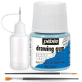 Pebeo Drawing Gum Masking Fluid 45ml – Quick-Dry, Easy-Peel for Watercolor & Painting – Includes Bundling Bliss Applicator Tip & Brushes (3-Piece Set)