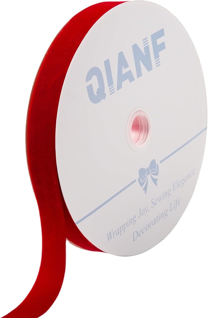 Vintage Red Velvet Ribbon, 1 Inch X 25Yd