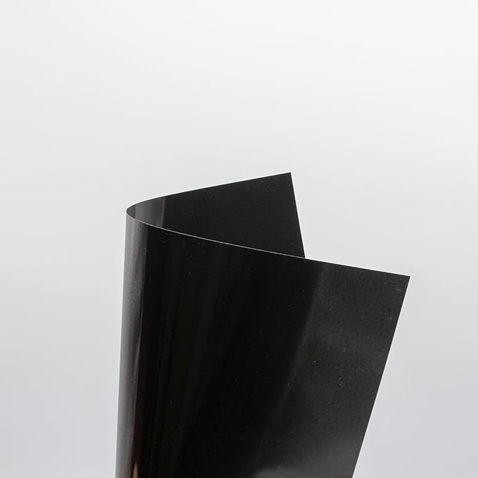 Opaque Black Plastic Sheets, 7.5mil (.0075") 12” X 12” Craft PET Film, PET Stencil Material, Glossy and Flexible Plastic Sheet for Crafts, Cricut, Silhouette Cameo, Sign Makers (10 Pack)