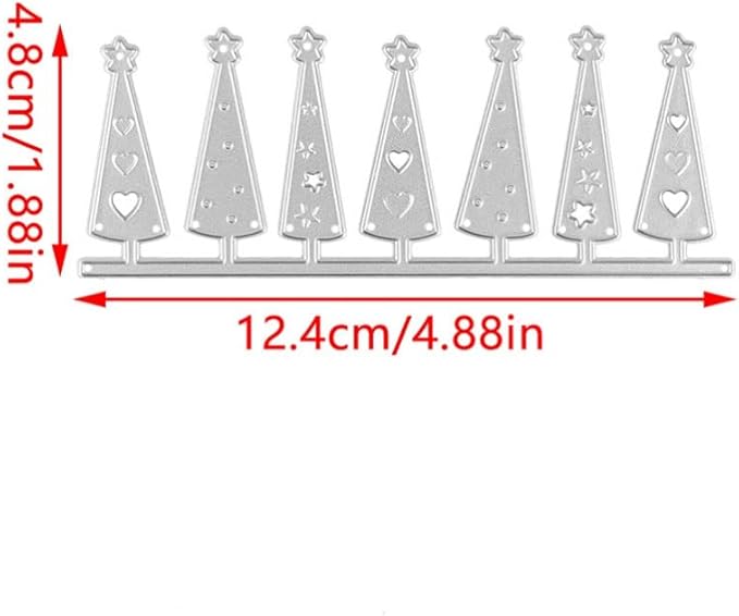 Mvchifay Cutting Dies Happy Birthday Metal Stencils Scrapbooking Tool DIY Emboss Paper Card Making (Christmas Trees-12.4x4.8cm)