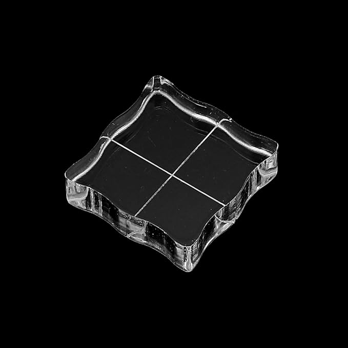 PATIKIL 1"x1" Acrylic Stamp Block, 6Pcs Clear Stamping Block with Grid Lines Decorative Mounting Blocks Wave for Scrapbooking DIY Crafts Card Making