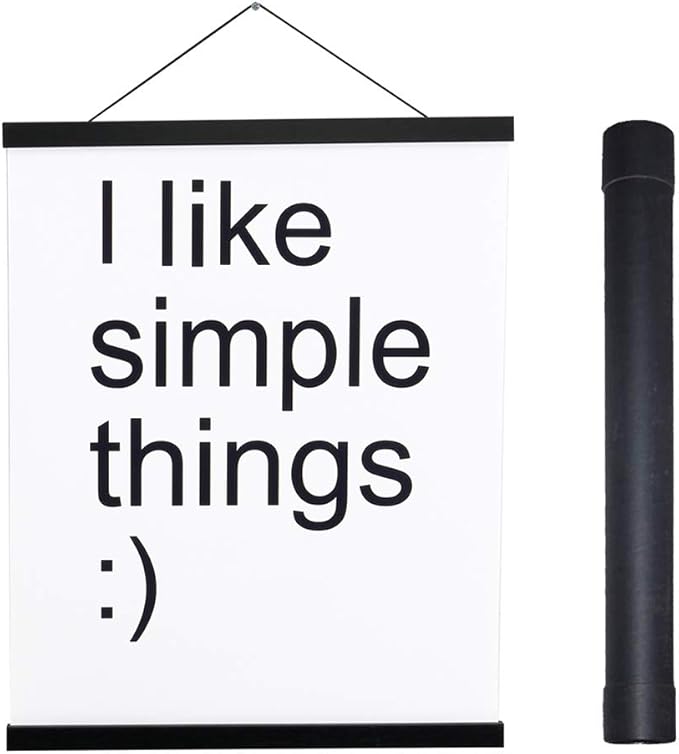 Artmag Magnetic Poster Hanger Frame, 35x25 35x24 35x48 Light Wood Wooden Magnet Canvas Artwork Print Poster Hangers Frames Hanging Kit (Black, 35")