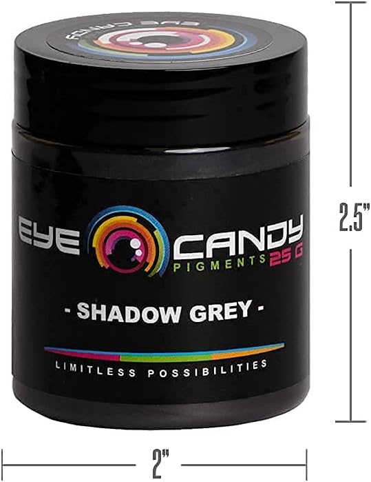 Eye Candy Pigments Premium Grey Mica Powder - Shadow Grey (25gr) - for Epoxy, Resin, Soap, Paint, Woodworking, Acrylic Pouring, Bath Bombs, Fishing Lures - DIY Arts and Crafts Additive