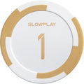 SLOWPLAY Godel Clay Poker Chips, 14 Grams Heavyweight Clay Composite, 40mm Large Chips in Bulk, Pack of 50 with Denomination of 1