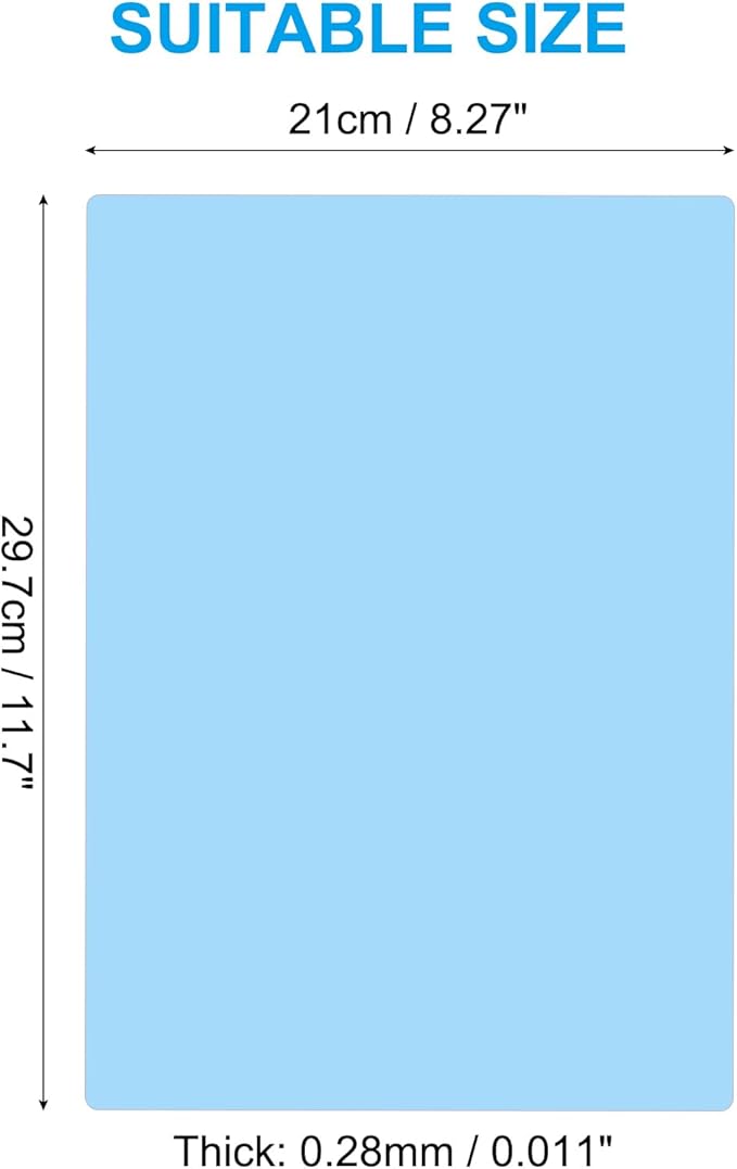 PATIKIL A4 Size Guided Reading Sheet, 5pcs Correction Lighting Gel Filter Colored Overlay Transparent Color Film for Classroom Photo Studio, Sky Blue