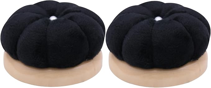 Uxney Pin Cushion,Wooden Sewing Pin Cushion Pincushion Needle Cushion for Sewing Quilting Needlework DIY Crafts(Black,2 PCS)