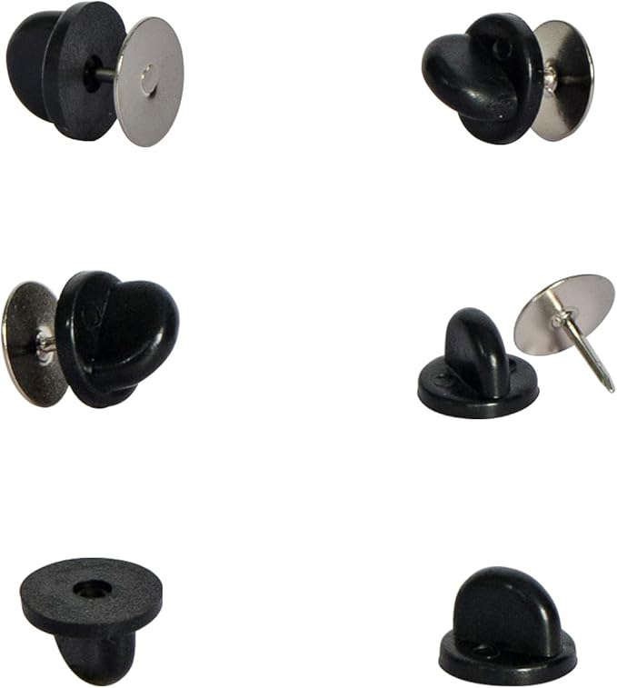 40 Pairs Rubber Pin Backs, 9mm×10mm Butterfly Clutch Backings, Craft Making Blank Pins Holder & Tie Tacks Keepers for Lapel Enamel Pins (40)