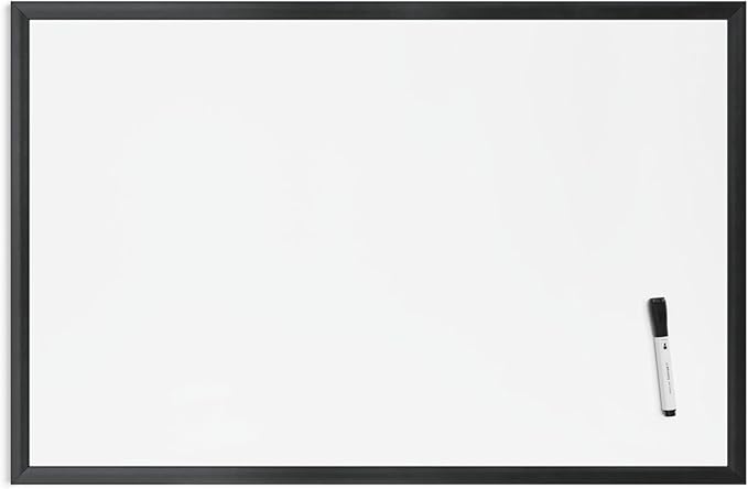 U Brands Magnetic Dry-Erase Board, 36 X 24 Inches, Black Wood Frame (311U00-01)