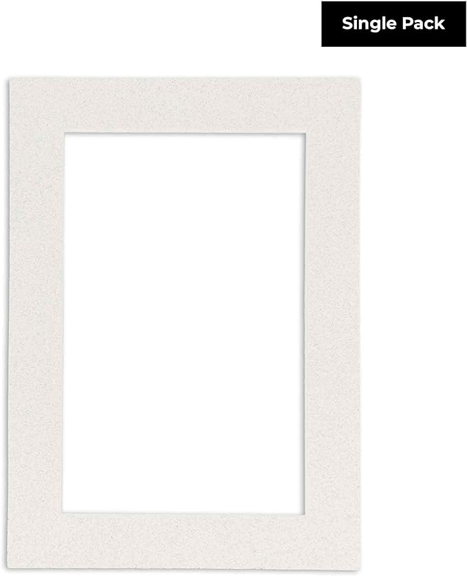 Poster Palooza 8x10 Mat Bevel Cut for 6x8 Photos - Acid Free Oyster Shell White Precut Matboard - For Pictures, Photos, Framing - 4-ply Thickness