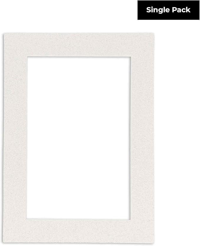 8x10 Mat Bevel Cut for 5x8 Photos - Acid Free Oyster Shell White Precut Matboard With Backing Board and Crystal Clear, Self Seal Photo Mat Bag - For Pictures, Photos, Framing - 4-ply Thickness