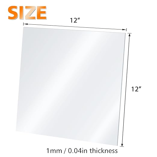 Egofine Plexiglass Sheets Acrylic Sheets 6 Pack of 12x12’’ 0.04 Thick Clear Plastic Cast Transparent Plexi Glass for Crafting Projects, Replacement Picture Frame Glass, DIY Display, Easy to Cut