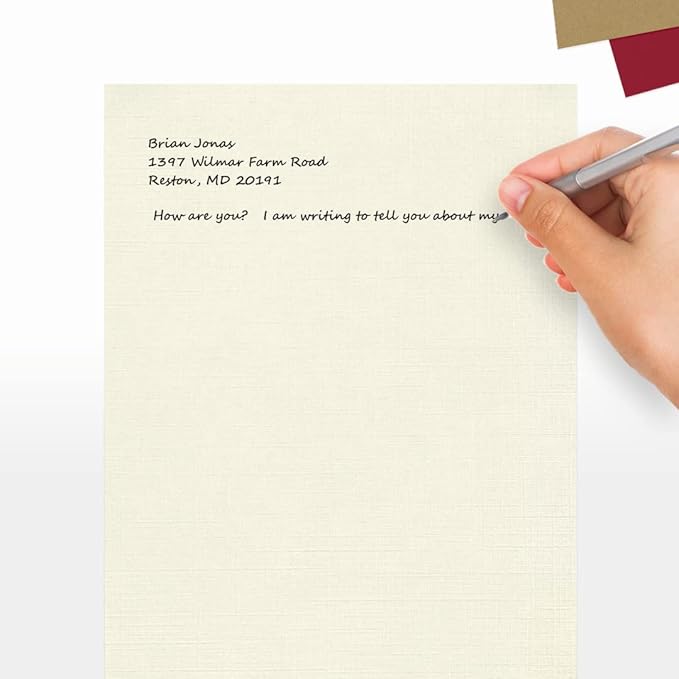 LUXPaper 8.5" x 11" Paper | Letter Size | Natural Linen | 32lb Paper Weight (80lb. Text) | 50 Qty