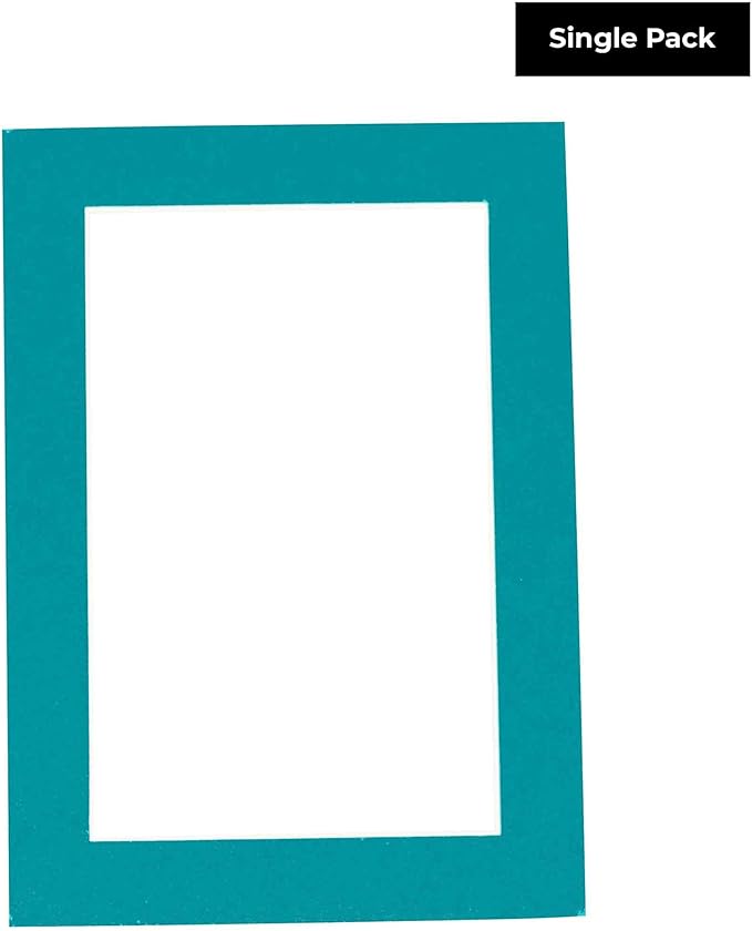 8x10 Mat Bevel Cut for 5.5x8.5 Photos - Acid Free Teal Blue Precut Matboard - For Pictures, Photos, Framing - 4-ply Thickness