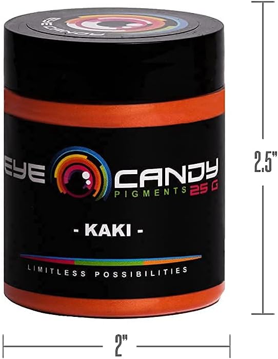 Eye Candy Pigments Premium Orange Mica Powder - Kaki (25gr) - for Epoxy, Resin, Soap, Paint, Woodworking, Acrylic Pouring, Bath Bombs, Fishing Lures - DIY Arts and Crafts Additive