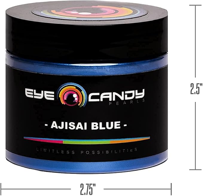 Eye Candy Pigments Premium Blue Mica Powder - Ajisai Blue (50gr) - for Epoxy, Resin, Soap, Paint, Woodworking, Acrylic Pouring, Bath Bombs, Fishing Lures - DIY Arts and Crafts Additive